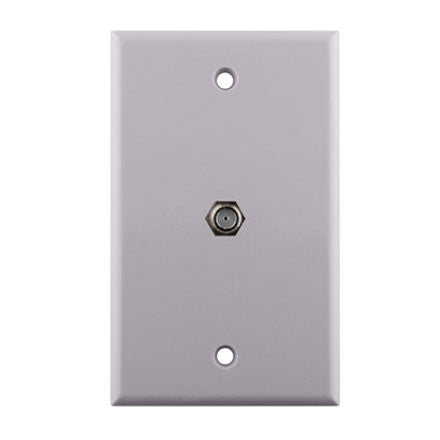 F-81 RG6 Connector Single Gang Wall Plate