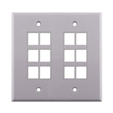 Dual Gang 12-port Keystone Wall Plate
