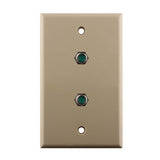 2 X F-81 RG6 Connector Single Gang Wall Plate