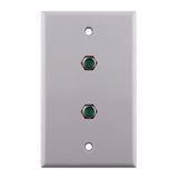 2 X F-81 RG6 Connector Single Gang Wall Plate