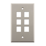 Single Gang 6-port Keystone Wall Plate