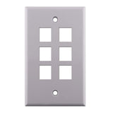 Single Gang 6-port Keystone Wall Plate