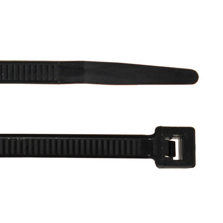 ACT 11" Standard Black Cable Ties (Black), 100 Pack
