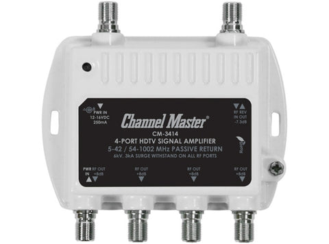 Channel Master CM3414 - Ultra Mini 4 Way 8dB Distribution Amp